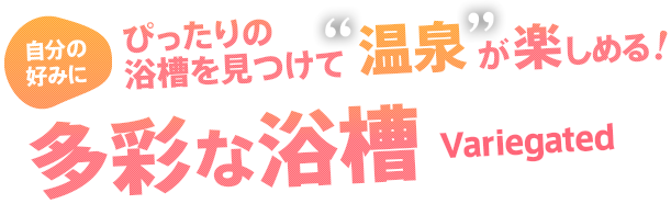 自分の好みにぴったりの浴槽を見つけて温泉が楽しめる多彩な浴槽